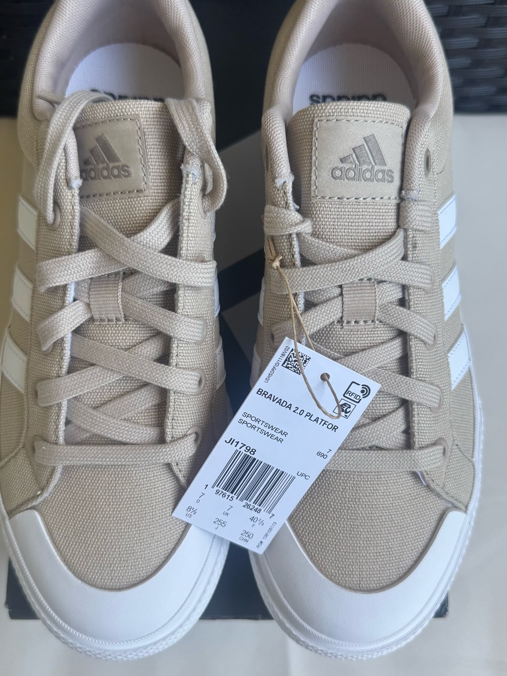 adidas Bravada 2.0 Platform Sneakers in Beige and White - Picture 3 of 6